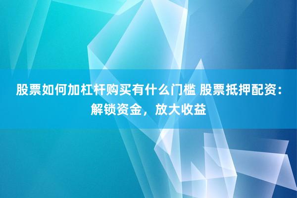 股票如何加杠杆购买有什么门槛 股票抵押配资：解锁资金，放大收益